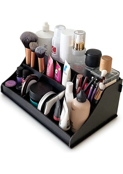 Şık Ahşap Makyaj ve Takı Düzenleyici, Siyah ve Bej Renk Seçenekleri fiyatları