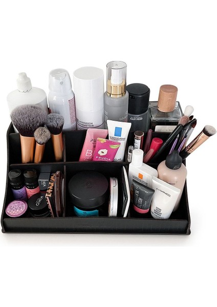 Şık Ahşap Makyaj ve Takı Düzenleyici, Siyah ve Bej Renk Seçenekleri modelleri