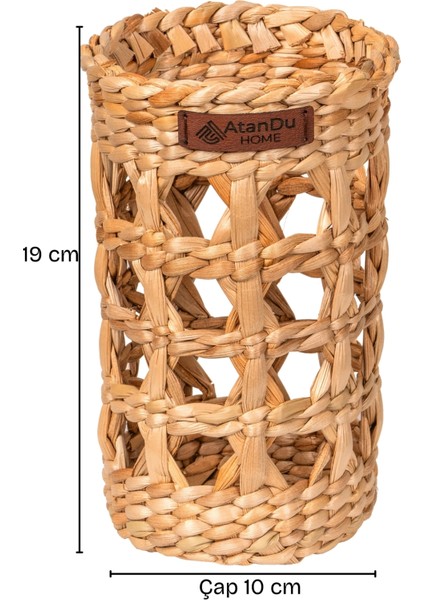%100 El Yapımı Doğal Hasır Şişelik | 10X19 cm Çok Amaçlı Organizer Sepet | Mutfak, Masa, Salon Dekorasyon Ürünü modelleri