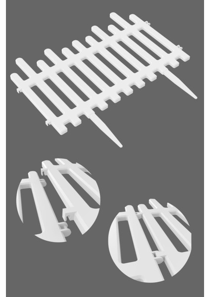 55 cm Beyaz Bahçe Çiti, Koruma ve Düzenleme Için Kırılmaz, Hafif ve Dayanıklı