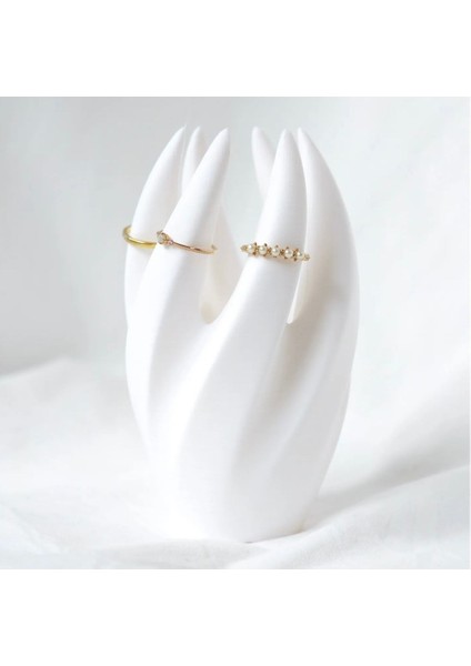 Modern Tasarımlı Dekoratif Obje ve Yüzük-Takı Standı, Şık ve Kullanışlı Beyaz Renk.