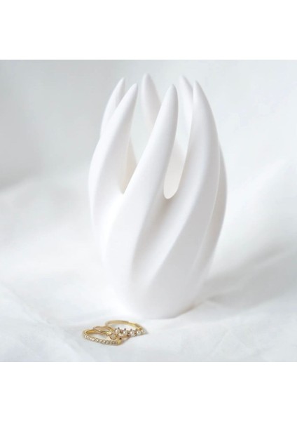 Modern Tasarımlı Dekoratif Obje ve Yüzük-Takı Standı, Şık ve Kullanışlı Beyaz Renk. fiyatları