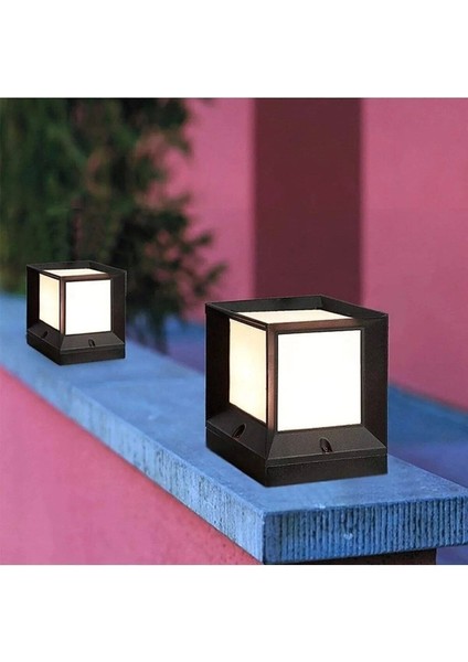 Beyaz Dekoratif Kare Küp Set Üstü Bahçe Aydınlatma Armatürü modelleri