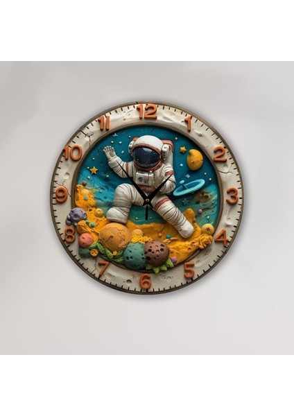 Renkli Çocuk Odası Duvar Saati 30X30 Cm, Eğlenceli ve Şık Tasarım