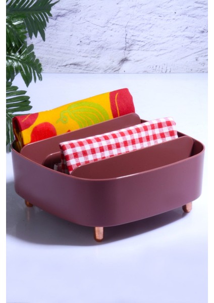 Şık Çok Amaçlı Takı ve Makyaj Organizeri, Kolye, Yüzük, Düğme Alanı, Bordo