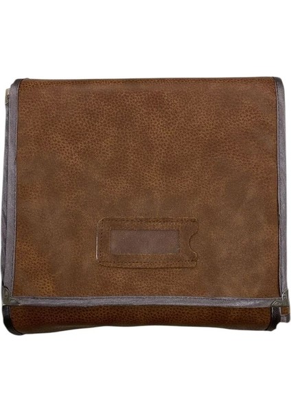 Kahverengi Deri Kumaş Üçlü Sergileme Seyahat Çantası, Şık ve Fonksiyonel Seçenek