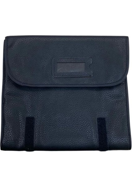 Siyah Deri Kumaş, 64/25 cm Küpe ve Seyahat Çantası, Şık ve Kullanışlı Tasarım