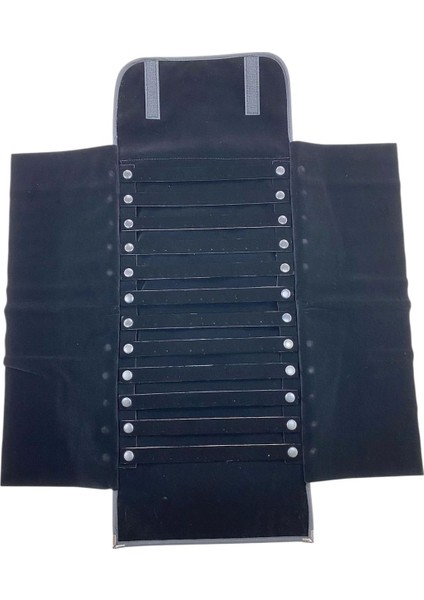 Siyah Deri Kumaş, 64/25 cm Küpe ve Seyahat Çantası, Şık ve Kullanışlı Tasarım modelleri