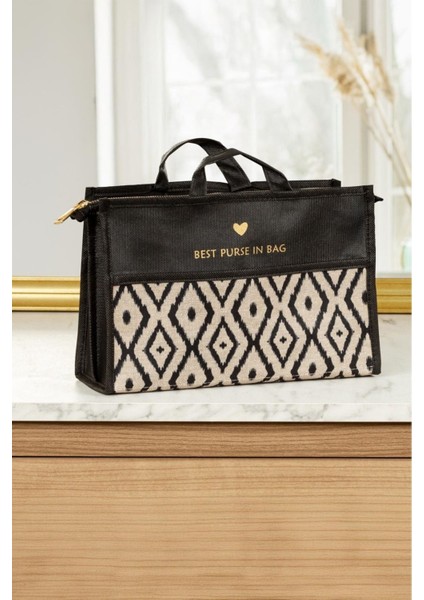 Şık Fermuarlı Çanta Içi Düzenleyici Organizer, Siyah