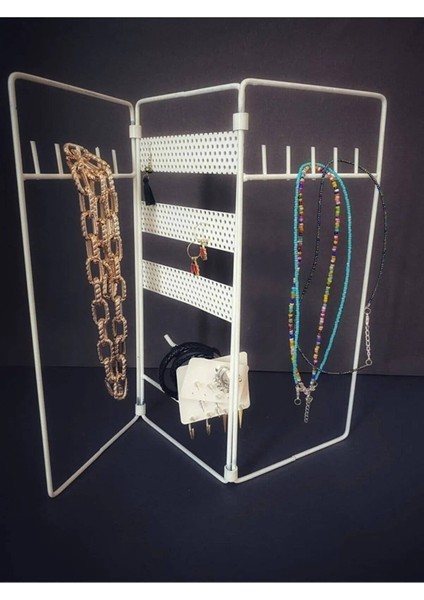Şık Beyaz Katlamalı Takı Düzeni, Modern ve Kullanışlı Takı Saklama Çözümü fiyatları
