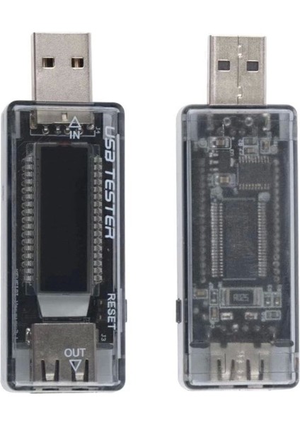 USB Voltmetre ve Ampermetre, 4 LED Ekranlı Şarj Kapasite Ölçüm Cihazı