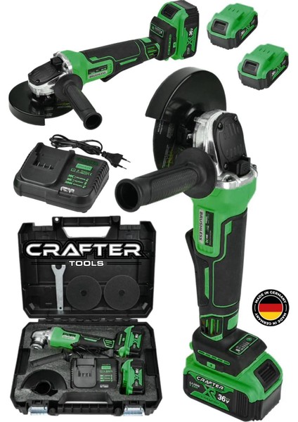 36V 5AH Profesyonel Kömürsüz Motor 125MM Taşlama Şarjlı El Aleti