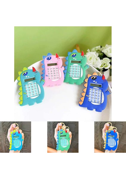 Mini 8 Haneli Hesap Makineli Labirent Oyunlu Dinazor Anahtarlık (1 Adet) (Ebat: 9,3 cm x 5,9 Cm)