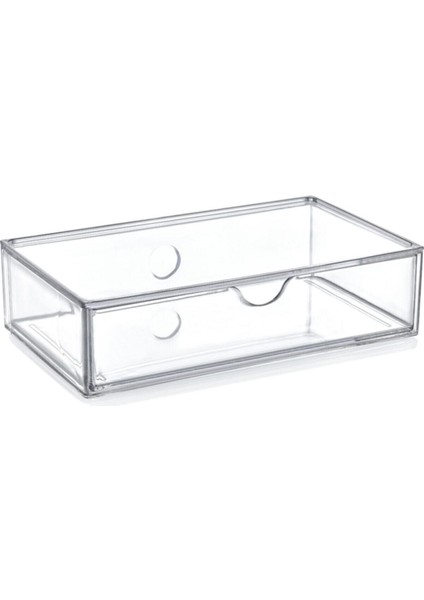 Beyaz Küçük Çekmece Kutu Raf Düzenleyici Takı ve Makyaj Organizer 18X10CM