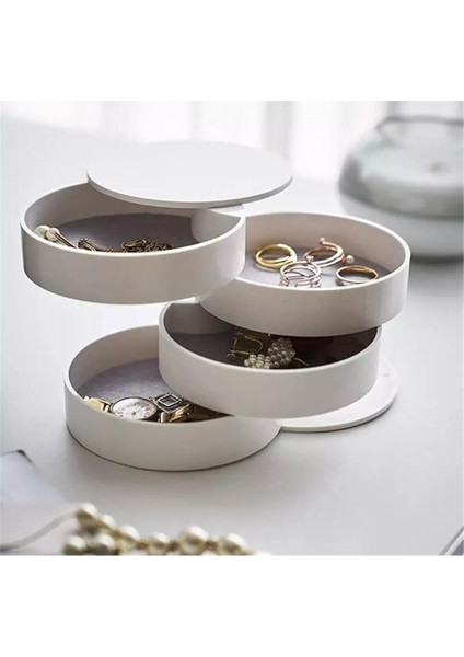 Renkli Takı ve Makyaj Aksesuarları Düzenleyici Kutusu 10X10 cm