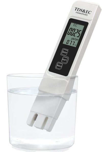 Su Kalitesi Ölçüm Cihazı, Ec/ppm Tds Ölçer, Dayanıklı ve Güvenilir, 2 Yıl Garanti