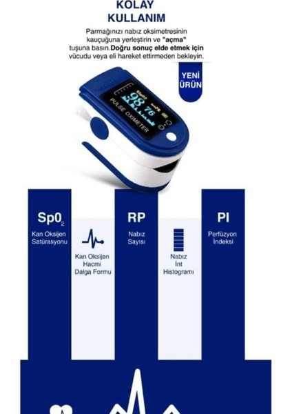 Dijital Parmak Oksijen Ölçüm Cihazı, Hafif ve Kullanışlı Sağlık Takip Aleti modelleri