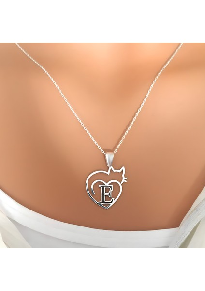 925 Ayar Gümüş Kişiselleştirilebilir Kedili Harf Kolye indirimleri