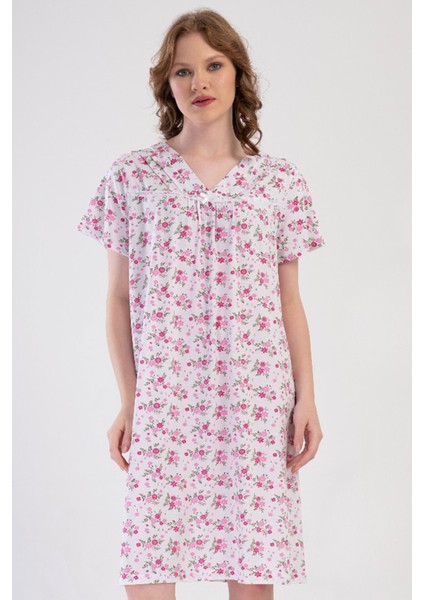 Pamuklu Kadın Kısa Kol Kısa Boy Gecelik , 161781