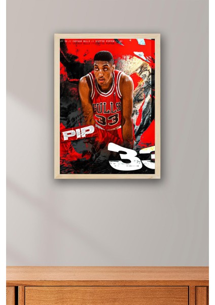 Scottie Pippen Çerçeveli Tablo - Chicago Bulls Nba Posteri Tablo fiyatları