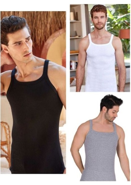 Kit Iç Giyim Berrak 1044 3'lü (Görseldeki Renkler) Kaşkorse Erkek Atket