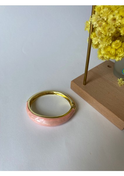 Mineli Pembe Dalgalı Pirinç Gold Kelepçe modelleri