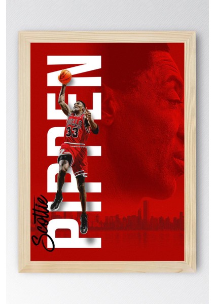 Scottie Pippen Çerçeveli Tablo - Basketbol Nba Posteri Tablo
