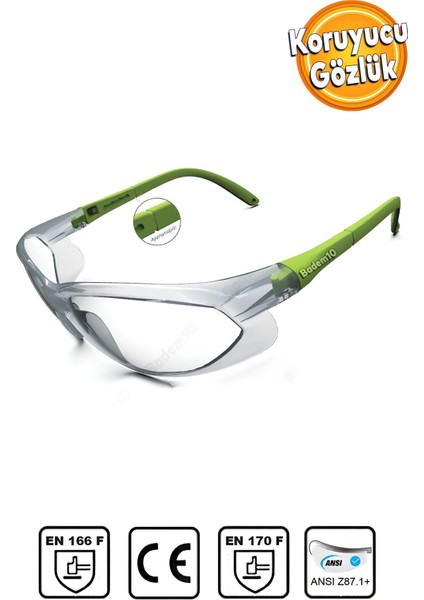 Şeffaf Iş Güvenlik Gözlüğü Kulaklı Koruyucu Laboratuvar Güvenlik Gözlüğü