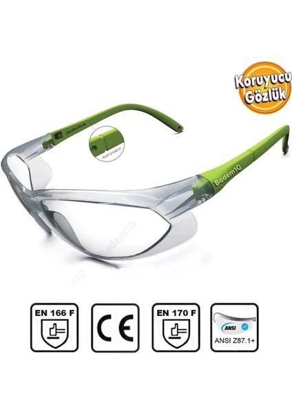 Şeffaf Iş Güvenlik Gözlüğü Kulaklı Koruyucu Laboratuvar Güvenlik Gözlüğü