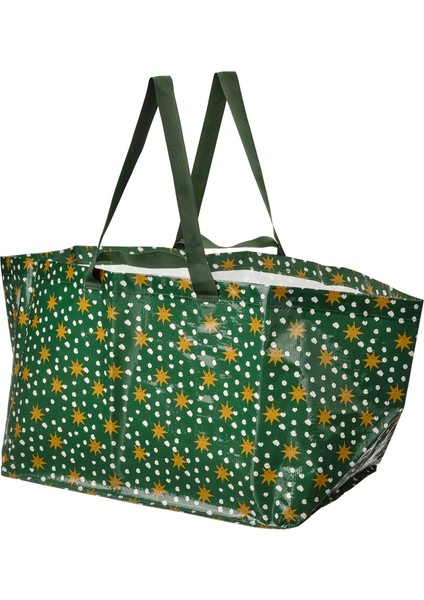 Vınterfınt Alışveriş Çantası Büyük Yıldız Desenli Yeşil (905.576.69)