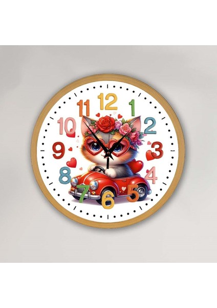 Renkli Çocuk Odası Duvar Saati 30X30 Cm, Eğlenceli ve Şık Tasarım