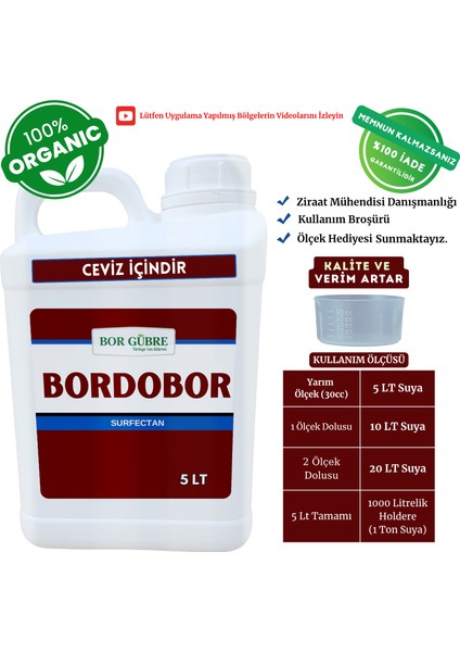 Zeytin Için Organik Sıvı Gübre Bordobulamacı Bordobor- 5lt Kalite-Verim Artar, Geliştirir, Korur(Istenmeyen Mavi Rengi Bırakmaz)