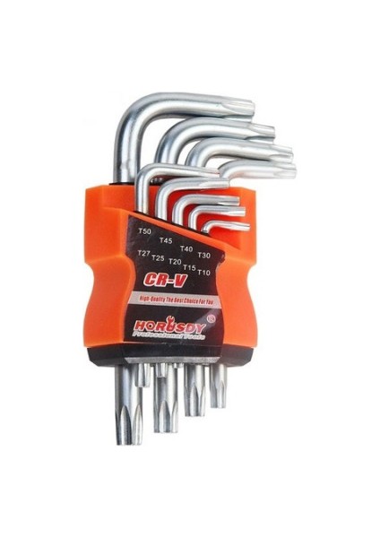 9 Parça Iyi Crv Kısa Yıldız Alyan Torx Key Set (5232)