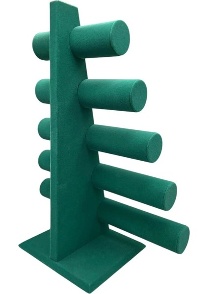 Yeşil Süet Kumaş Beş Kademeli Bileklik ve Saat Sergileme Standı fiyatları