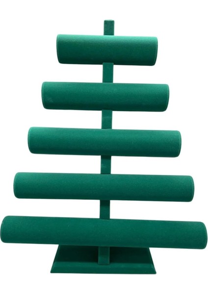 Yeşil Süet Kumaş Beş Kademeli Bileklik ve Saat Sergileme Standı modelleri