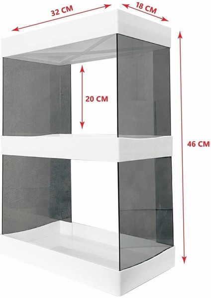 Iki Katlı Çok Amaçlı Makyaj ve Takı Düzenleyici Rafı Beyaz modelleri