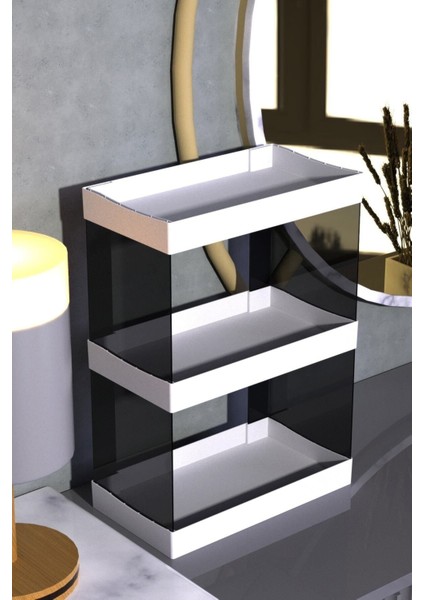 Iki Katlı Çok Amaçlı Makyaj ve Takı Düzenleyici Rafı Beyaz indirimleri