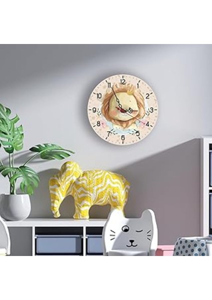 Renkli 28CM Sessiz Duvar Saati, Uv Dijital Baskılı Bebek ve Çocuk Odası Için