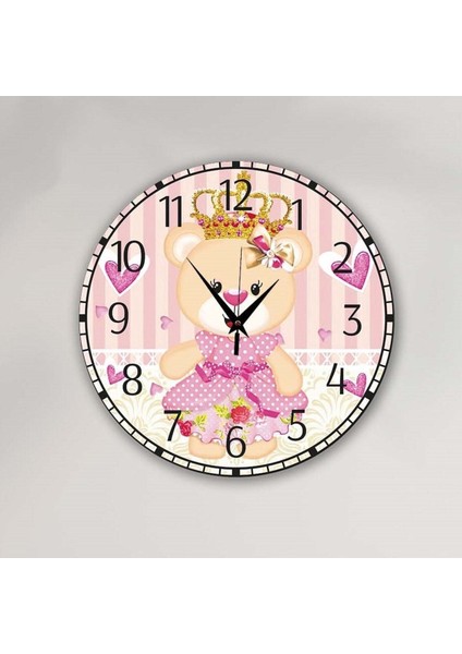 Ahşap Çocuk Odası Dekoratif Duvar Saati, Şık ve Doğal Tasarım