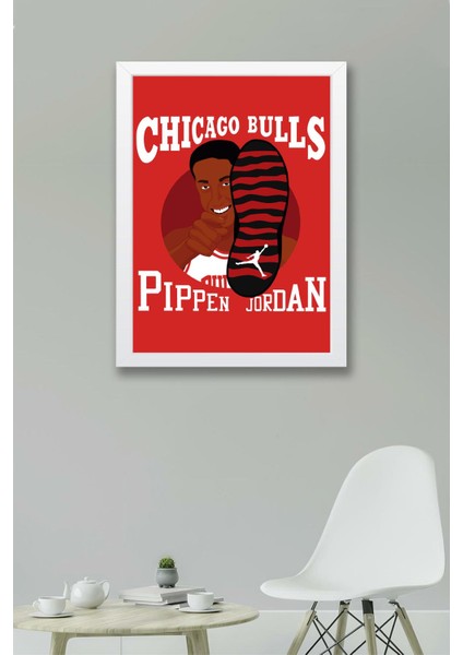 Scottie Pippen Çerçeveli Tablo - Chicago Bulls Nba Posteri Tablo fiyatları