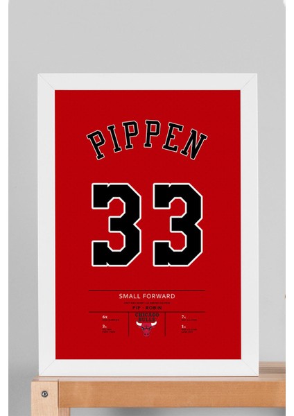 Scottie Pippen Forma Çerçeveli Tablo - Nba Chicago Bulls Jersey