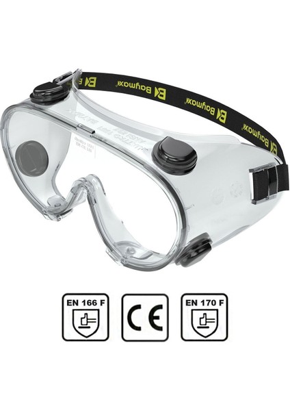 Şeffaf Ventilli Güvenlik Gözlüğü, Koruyucu ve Konforlu Kullanım Sağlar