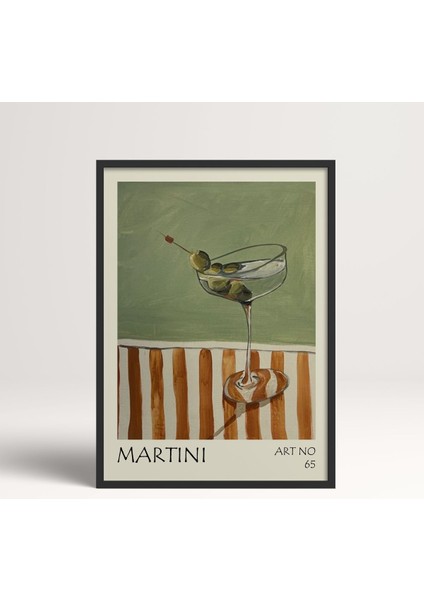 Tekli Çerçeveli Tablo Martini Art Poster Tablo TK/702 fiyatları