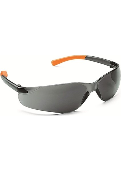 Füme ve Turuncu Saplı Şık Koruyucu Gözlük, Rahat ve Dayanıklı Tasarım