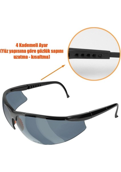 Silikon Kaplı Güvenlik Gözlüğü, Koruyucu ve Rahat Tasarım Füme indirimleri