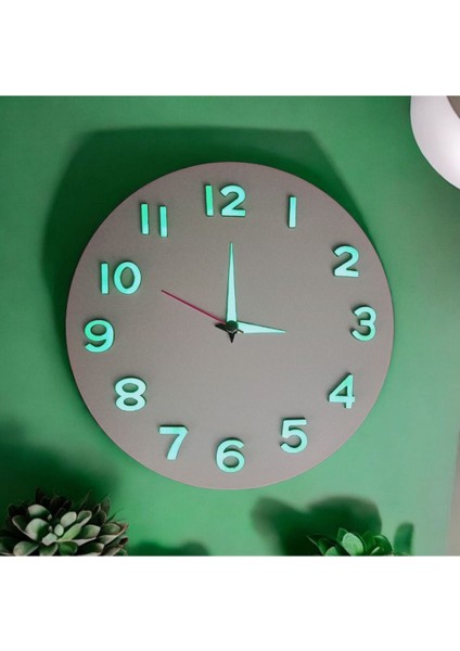 Fosforlu 3D Ahşap Rakamlı Çocuk Odası Duvar Saati, 22 Cm, Beyaz, Renkli Detaylar indirimleri
