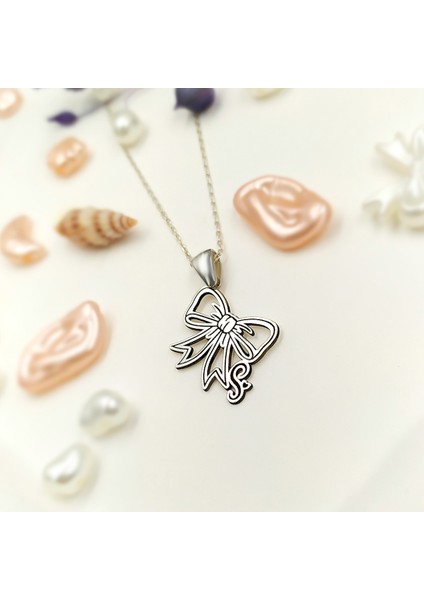 925 Ayar Gümüş Kişiselleştirilebilir Fiyonk Harf Kolye