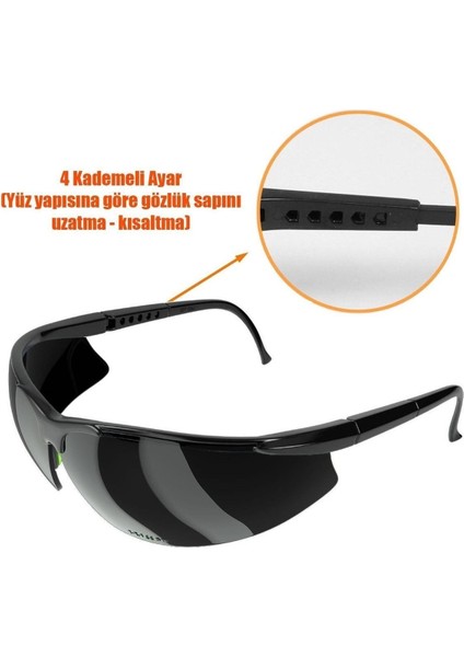 Silikonlu Iş Güvenlik Gözlüğü Kaynak Koruma Siyah S600 modelleri