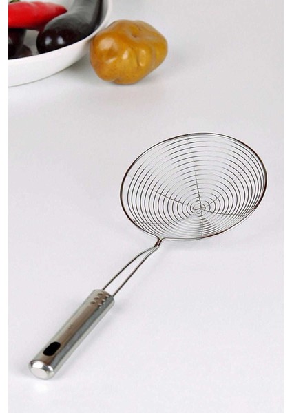 Beyaz Çelik Yağ Kevgiri 16CM, Dayanıklı ve Kullanışlı Kızartma Gereci fiyatları