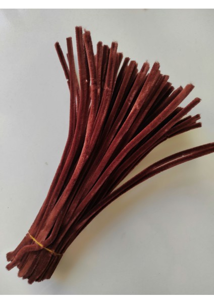 25 Adet Koyu Kahve Şönil, Eğitici Şönil Seti, Yoğun Tüylü Tel, 30 cm